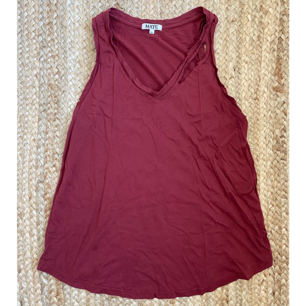 MATE the label distressed v neck tank